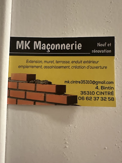 Mk Maçonnerie Et Terrassement Maçon à Cintré