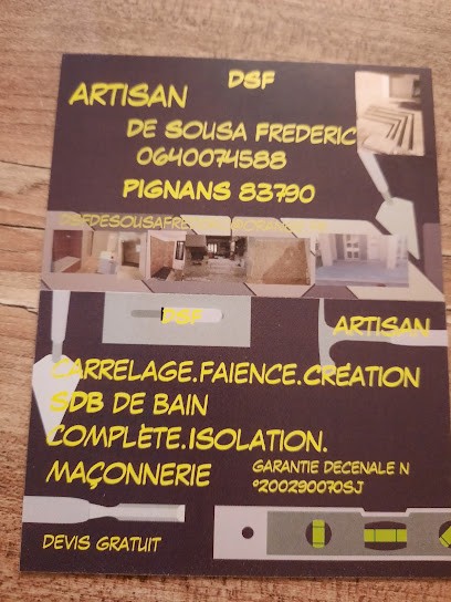 ENT: DSF: De Sousa Frederic, Maçon à Pignans